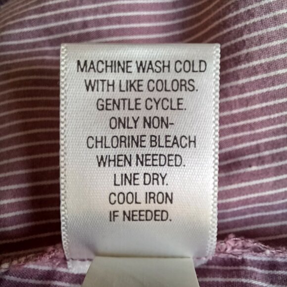 Apt 9 Long Sleeve Button Down Bankers Shirt Pink Pin Stripe, Womens Size Large - Picture 8 of 12